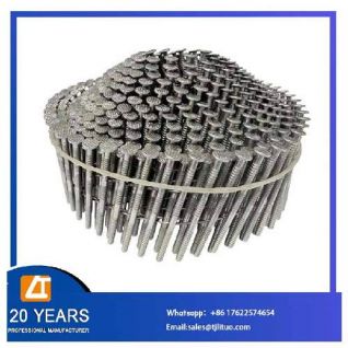 White Galvanized Finish Conical Ring Shank Dome type Coil Nails